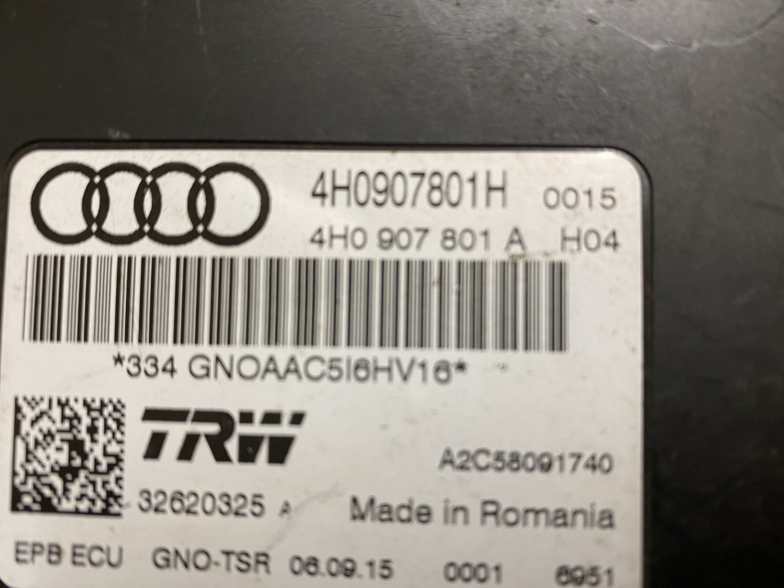 Audi A6 C7 Electric Handbrake Module Part No. 4H0907801H - Image 3