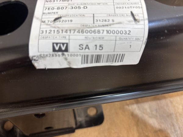 Volkswagen Transporter T6.1 Rear Bumper Reinforcer 18-24 P.n 7E0807305D - Image 2