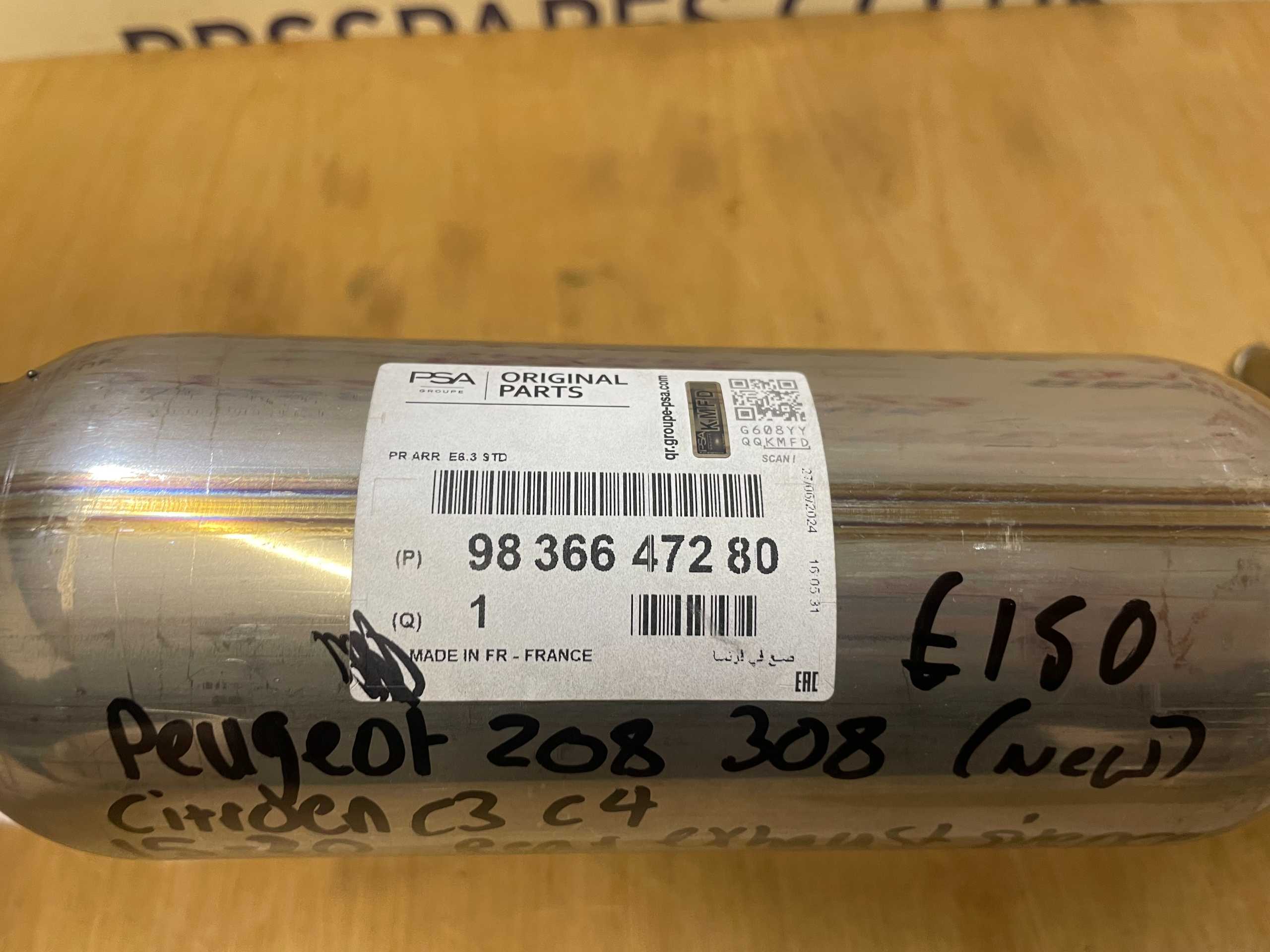 Citroen C3 C4 Peugeot 208 308 Exhaust Silencer 15-20 P.n 9836647280 - Image 3