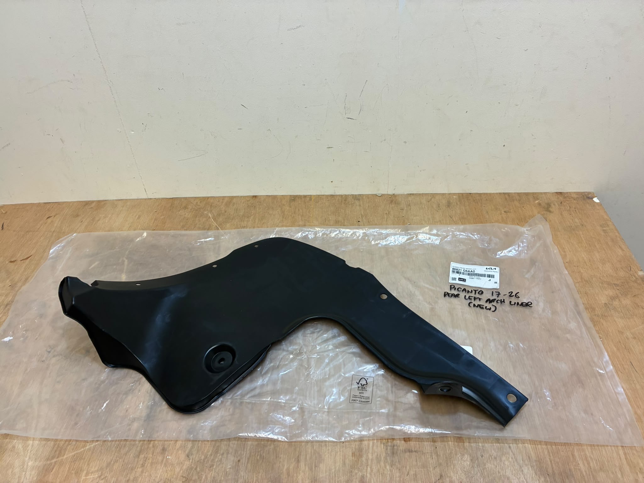 Kia Picanto Rear Arch Liner Left 17-26 P.n 86821 G6AA0